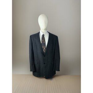 Austin Reed Baskin Men's Size 44 L Gray Pinstripe Wool Blazer Jacket USA Vented